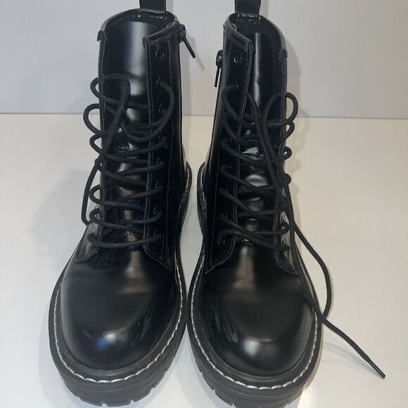ICHIGO Women's Fashion Lace Up 8-Eye Side Zipper Combat Boots/ Size 7‎ - Picture 8 of 12